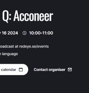 ACCONEER PRESENTS YEAR-END-REPORT 2023 WITH Q&A ON FEBRUARY 16