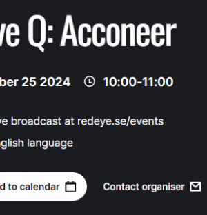 Acconeer presents Q3’24 report with Q&A on October 25
