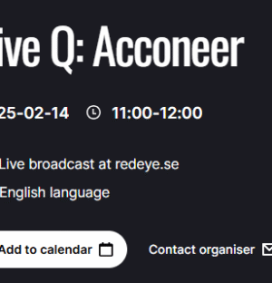 Acconeer presents Q4’24 report with Q&A on February 14th
